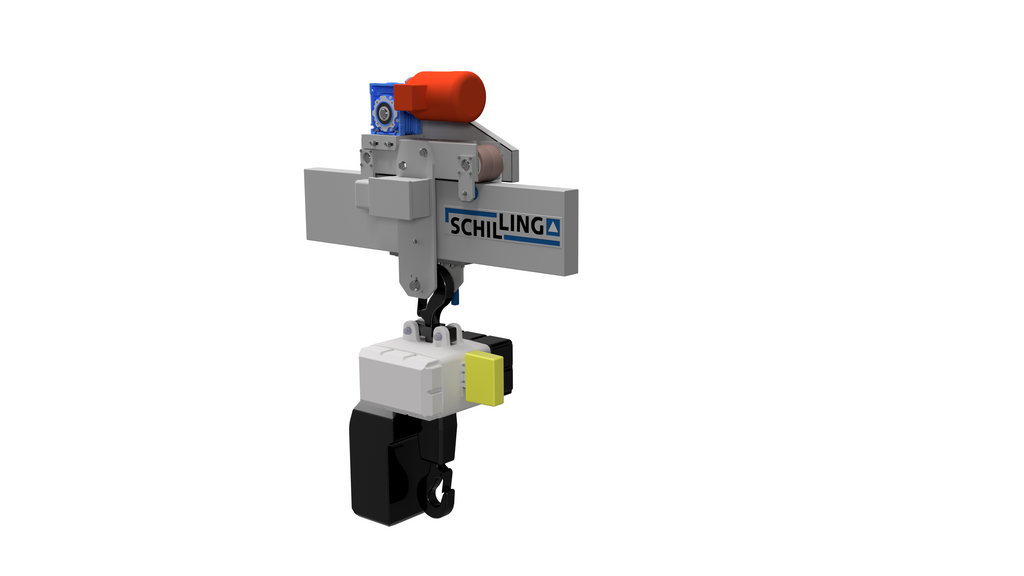 Electrically movable trolley - direct (wired) for SCHILLING - Aluminium gantry crane single beam