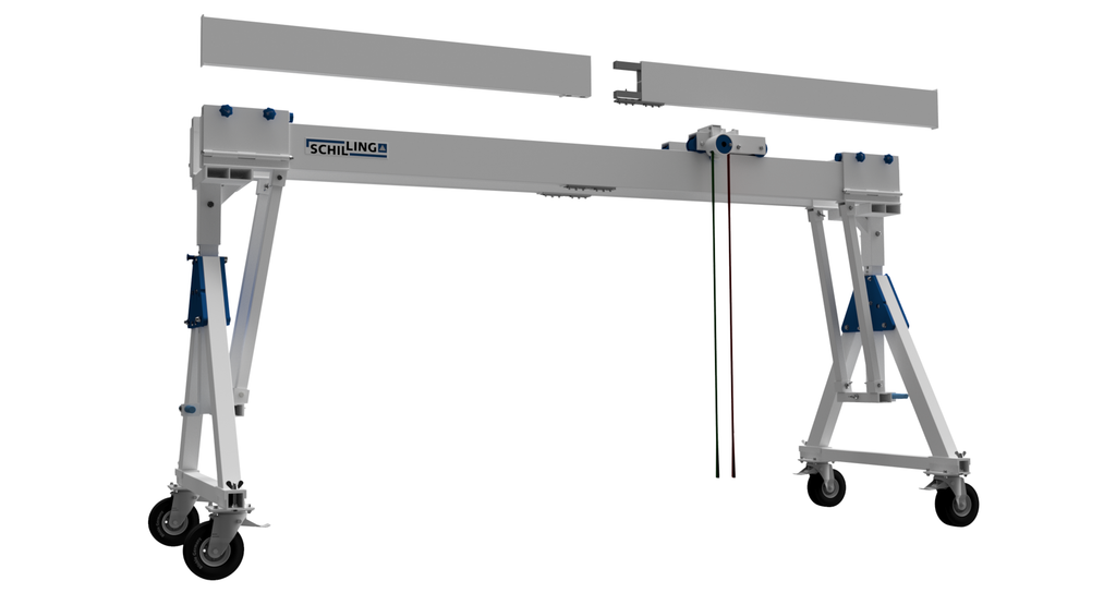 SCHILLING - Aluminium Gantry Crane movable under load, small, double beam , PU