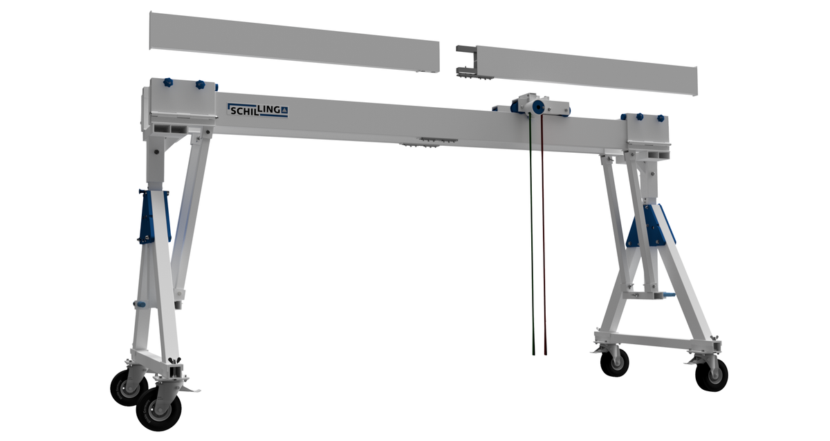 SCHILLING - Aluminium Gantry Crane movable under load, small, double beam , PU