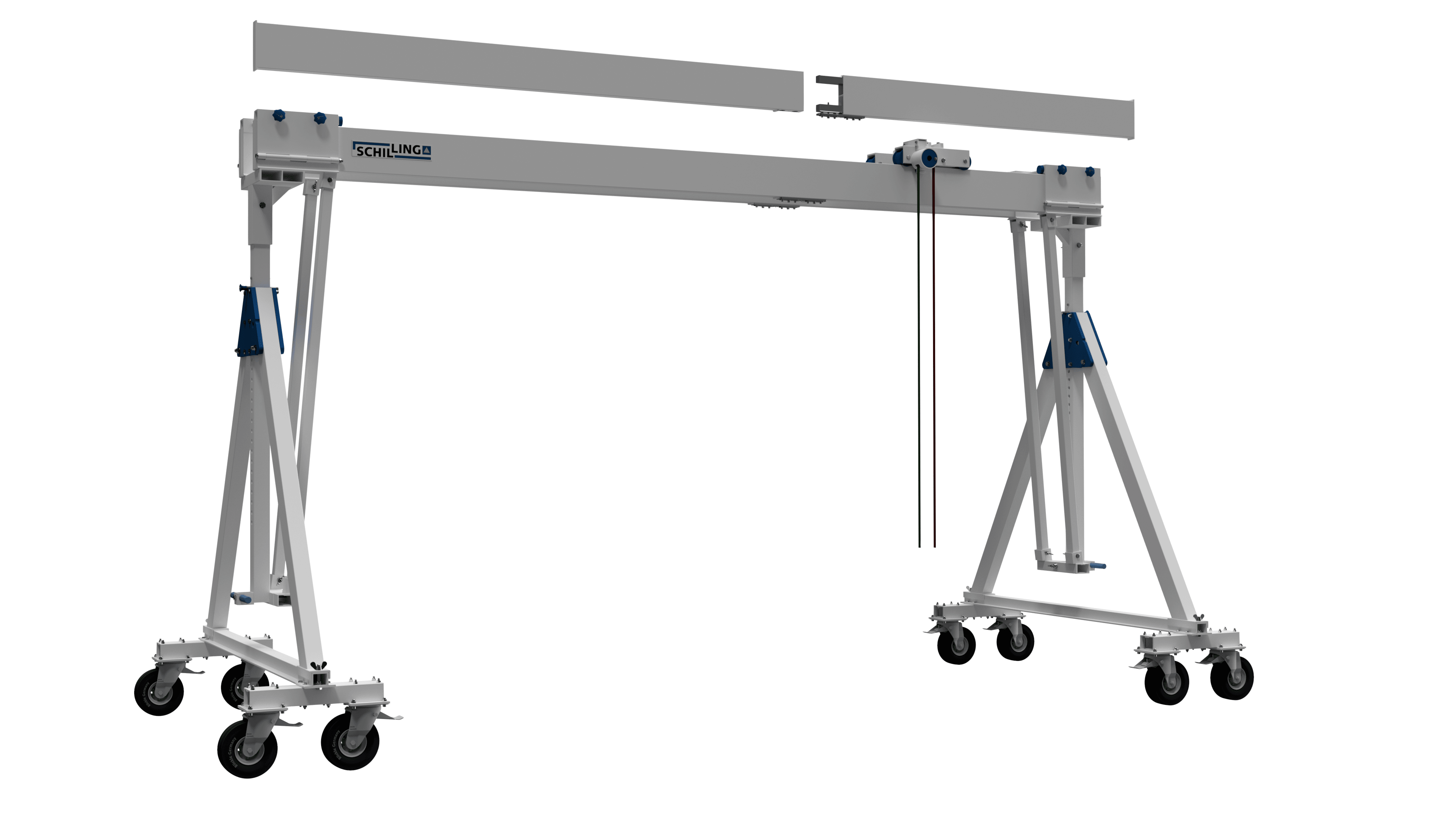 SCHILLING - Alu-Portalkran fahrbar unter Last, klein, Doppelträger