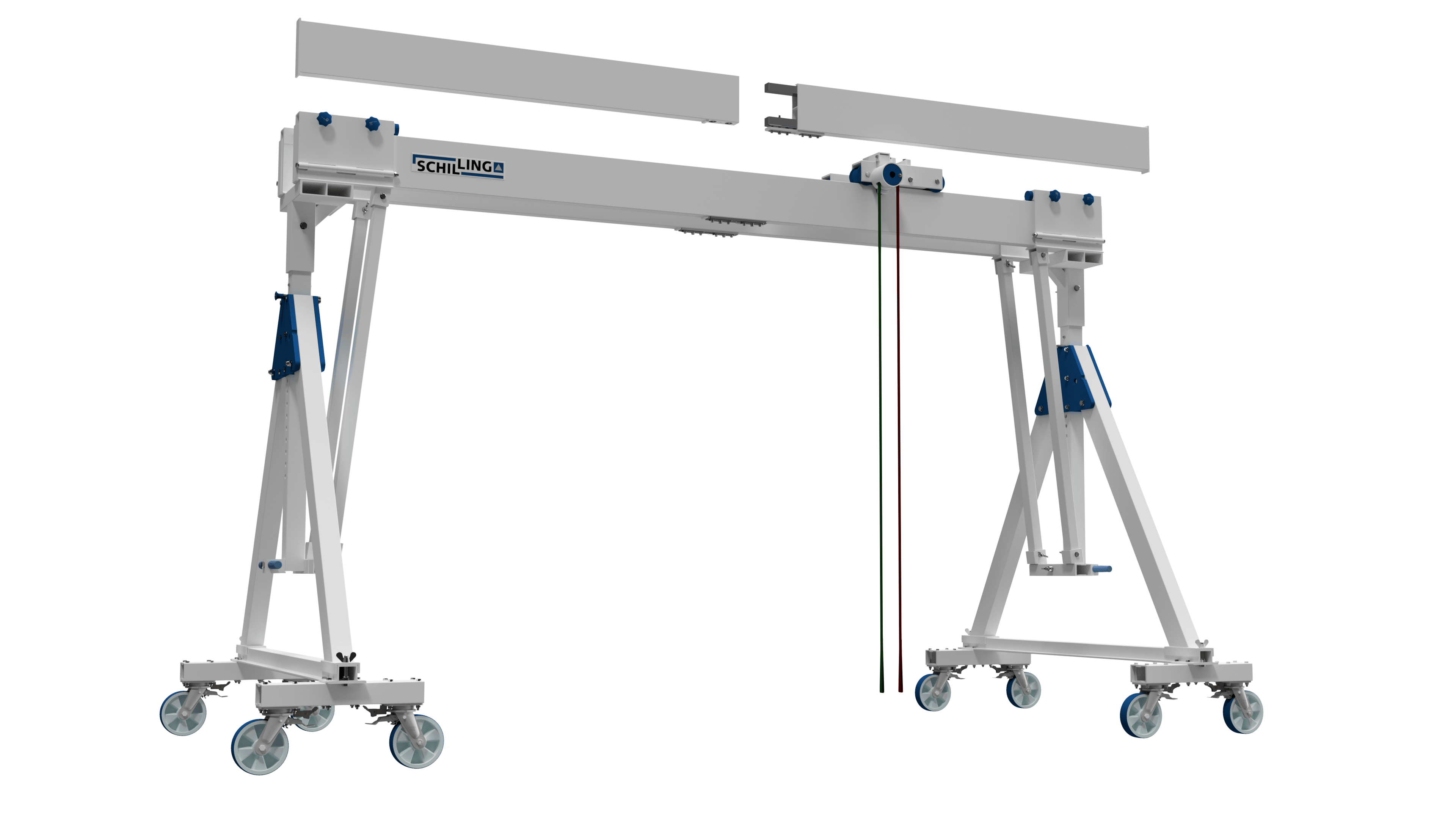SCHILLING - Alu-Portalkran fahrbar unter Last, klein, Doppelträger