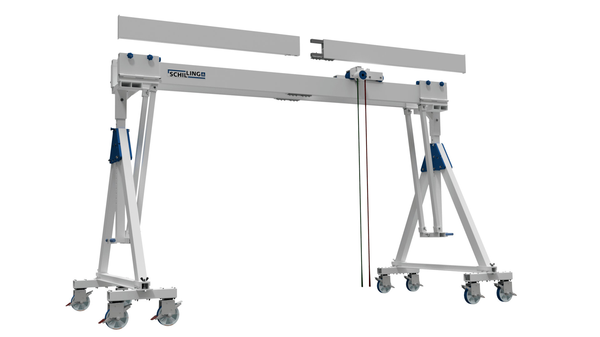 SCHILLING - Alu-Portalkran fahrbar unter Last, klein, Doppelträger