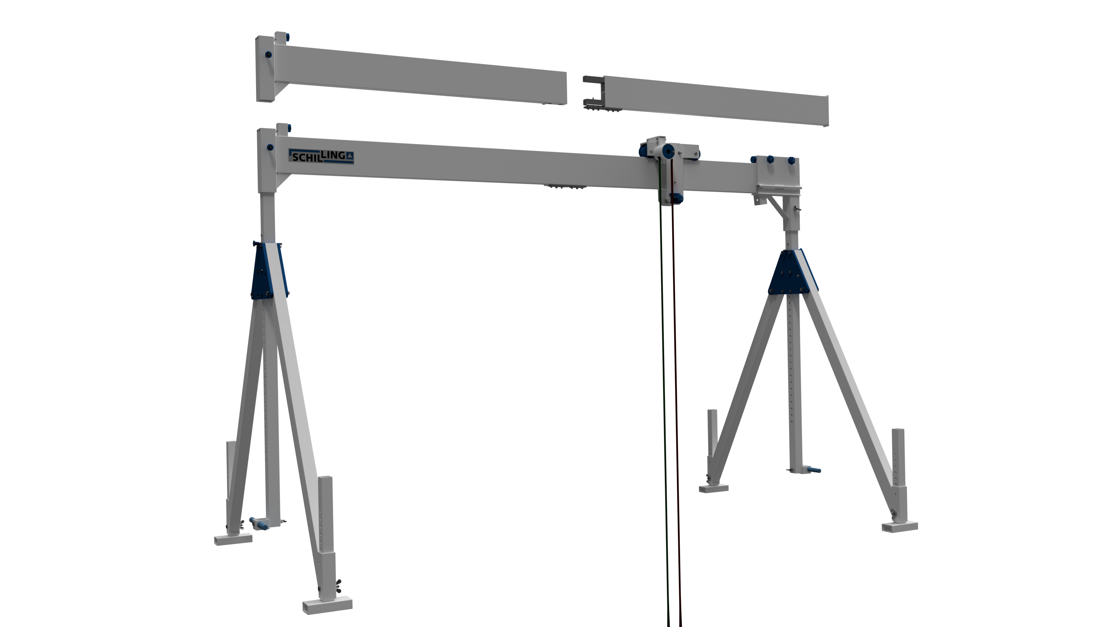 SCHILLING - Alu-Portalkran stationär, hoch, Einzelträger